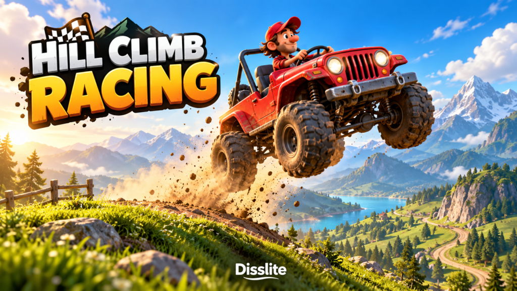غلاف توضيحي لـ Hill Climb Racing على موقع Disslite