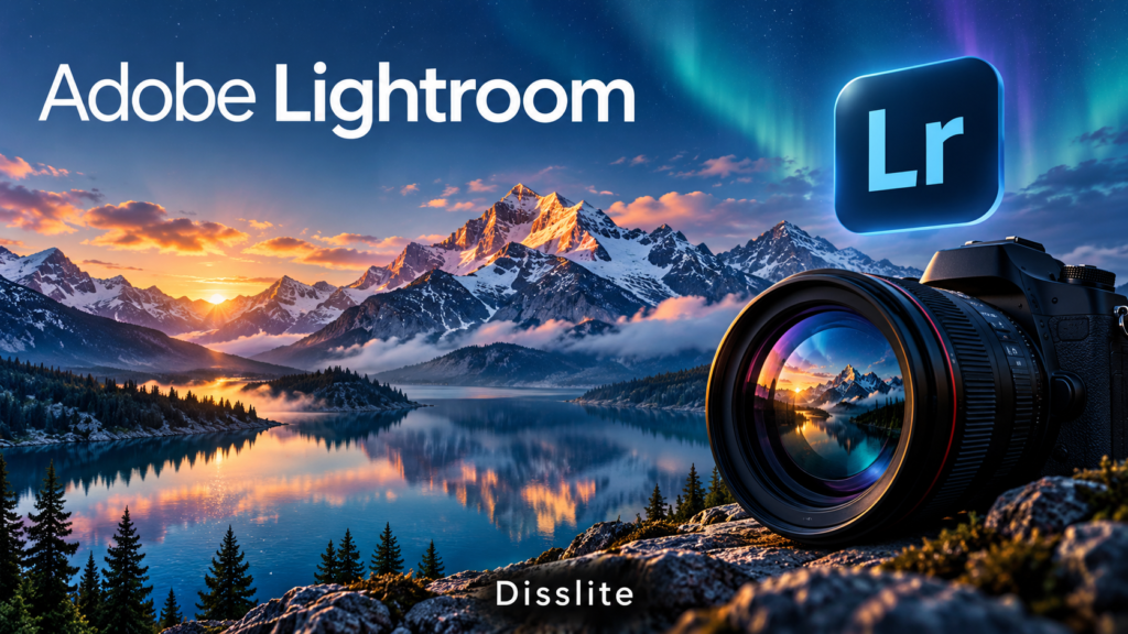 غلاف توضيحي لـ Adobe Lightroom على موقع Disslite
